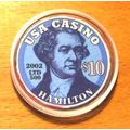 Alexander Hamilton $10. Poker Chip Golf Ball Ma...