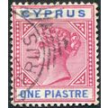 Cyprus 1896 1pi carmine & blue SG42 used