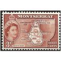 Montserrat 1958 SG139a 3c Orange-Brown (TII) Mo...