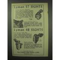 1950 Lyman 57 and 48 Sights Ad