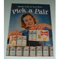 1960 Budweiser Beer Ad - Pick A Pair!