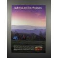 1986 Redwood Snuff Tobacco Ad - Blue Mountains
