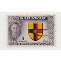SARAWAK 1950 KG6 ARMS OF HERALDRY SHIELD $5 USE...