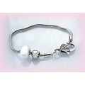 Summer Gift Charm Euro Beads Silver Tone Bracel...
