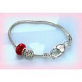 Silver Tone Bracelet Love Heart Lobster Clasp E...