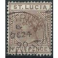 St Lucia 1885 SG34 4d Brown Fine Used..