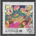 AUS 1988 90c 'LIVING TOGETHER - BANKING' FINE U...