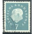 Germany 1959 - 7pf bluish green - President Heu...