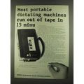 1972 Sony BM-10 Portable Dictation Machine Ad