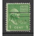 USA 1938 1c GEORGE WASHINGTON APPLE GREEN SG 80...