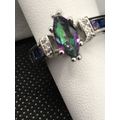 Colorful Elliptical Marquise Cut Zircon Ring #6...