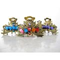 Medium jeweled antique bronze hair claw clip