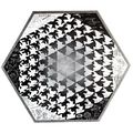 ESCHER print VERBUM blk white frogs Vintage Esc...
