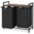 Metal Wood Industrial Modern Laundry Sorter Ham...