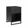 Modern 1-Drawer Bedroom Nightstand in Rustic Bl...