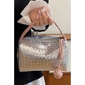 Silvery Lattice Texture Corded Ball Decor Weave...
