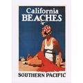 Railway Poster Art Postcard California Beaches ...
