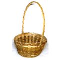 Tall Hoop Handle "Semi-Round" Woven Wicker/Stra...