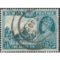 Burma 1946 SG57 2a6p Greenish-Blue Fine Used . ..