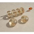 6 Fat Saucer Glass Beads 13mm x 9mm Faceted Edg...