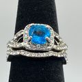Rings Synthetic Gems 2 Ring Set Blue #519