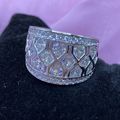 Elegant Band Ring Paved Full Of Shining Zirconi...