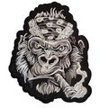 Gorilla Iron on Patch Grey Banda Large Embroide...