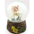 Pink Fairy & Unicorn Snowglobe Ornament Figurin...
