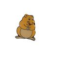 Cute Hamster Pin Badge Cartoon Style Lapel Fun ...