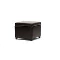 Modern Dark Brown Square Full Leather Storage C...