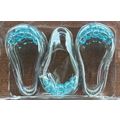 Metal shower curtain rings with Blue plastic ro...