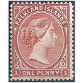 Falkland Islands 1891 SG18 1d Orange Red-Brown ...