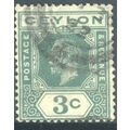 Ceylon stamps 1912 - SG339 - 3c KGV - used 4