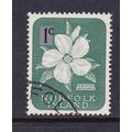 NORFOLK ISLAND 1966 1c HIBISCUS FLOWER USED SG60