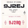 Lusaka Zambia African Amateur Radio QSL 2x Vint...