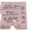 B.T.C. Edmondson Ticket - Wigan North Western t...