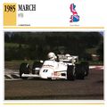 Collectors Club card. Classic Cars. March 85B r...