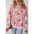 Orange Stripe Striped Sequin Santa Claus Patter...