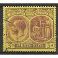 St Kitts-Nevis 1926 SG45a 3d Purple/Yellow Fine...