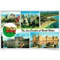 FIVE CASTLES OF NORTH WALES, WALES, 1970, Postcard