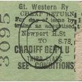 G.W.R. Edmondson Ticket - Newport High Street t...
