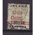 BRITISH GUIANA 1890 SURCHARGE 1c / $1 INLAND RE...