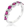 18Ct Rhodium and Hematite Plated S Shape Fuchsi...