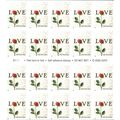Red Rose and Love Letters Pane of Twenty 34 Cen...