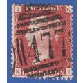 GB QV 1864 1d RED PLATE 194 KI SG43/44 GU LOUTH...