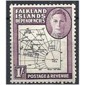 Falkland Islands Dependencies 1947 G8 1/- Black...