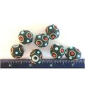 BEADS #ILM008a lot of 7 medium ornate Indian la...