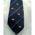 C H Munday tie navy blue light blue stripe bull...