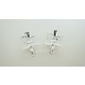 2 extra small silver butterfly metal alligator ...