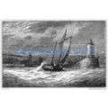 Berwick Harbour, Scotland, Book Illustration (P...
